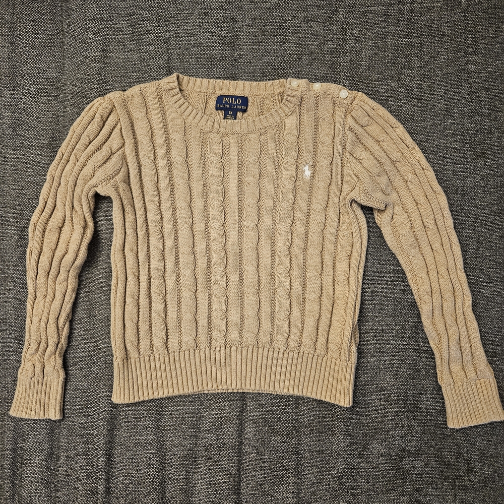 Polo by Ralph Lauren Kids Beige Cable Knit Sweater Size 6